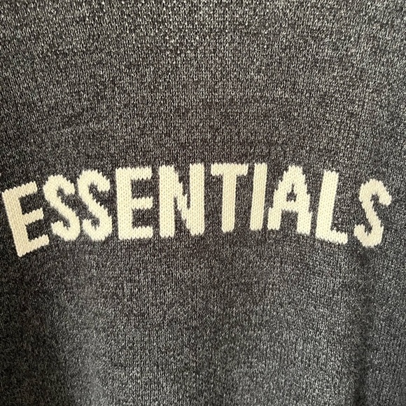 Mens Essentials FOG Fear of God Jacquard Knit Cotton Crewneck Sweater - Picture 3 of 10